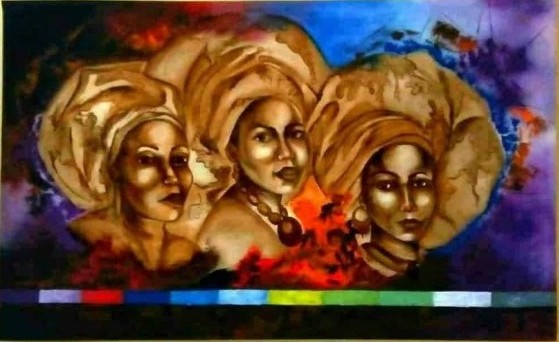 Toile des jumeaux Kéré intitulée "Couleur café" en hommage à la beauté africaine et dénonçant la dépigmentation   